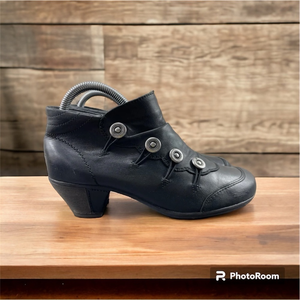 Remonte Dorndorf AnneMarie Women Shoes Black Sz 8 Leather Slip On Ankle Boots☀️ - Picture 7 of 15